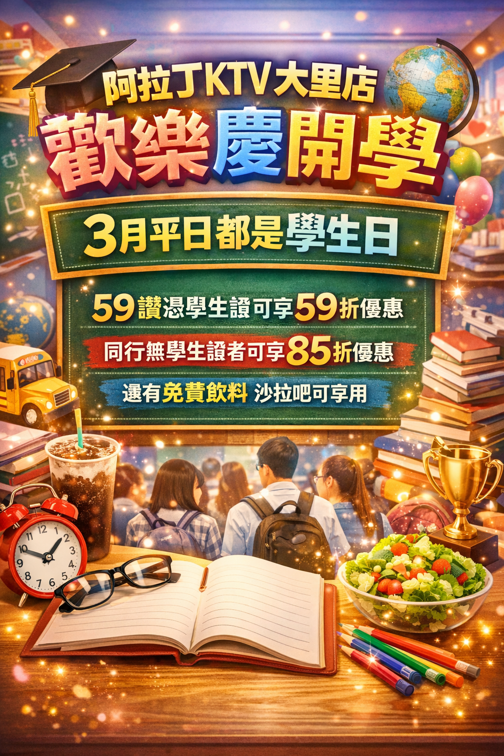 三月份 平日學生優惠日