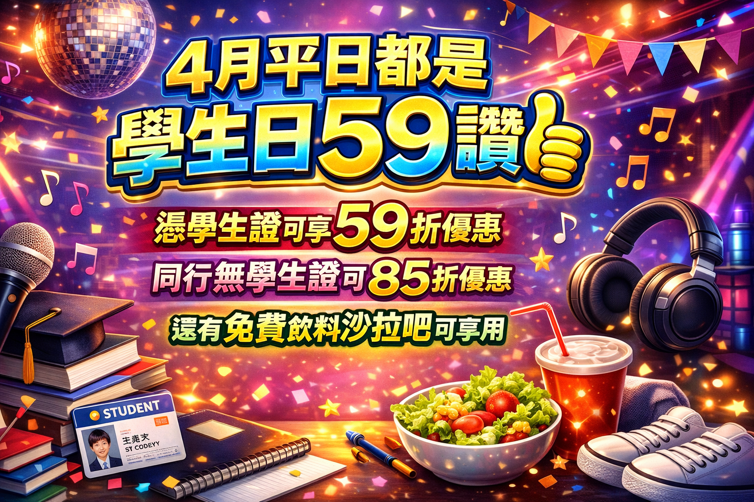 四月份 平日學生優惠日